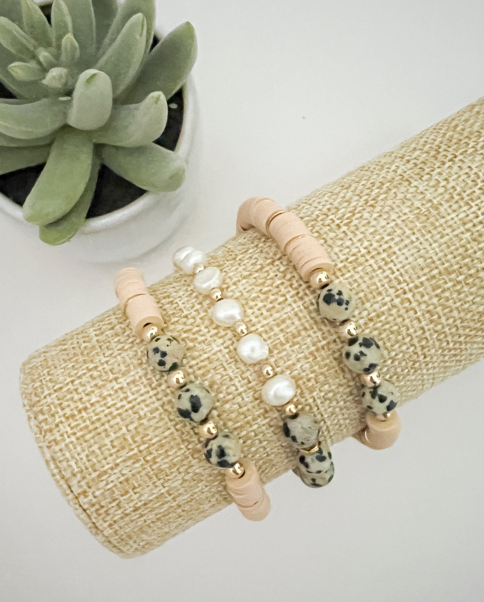 3 Piece Heishi Bracelet Stack