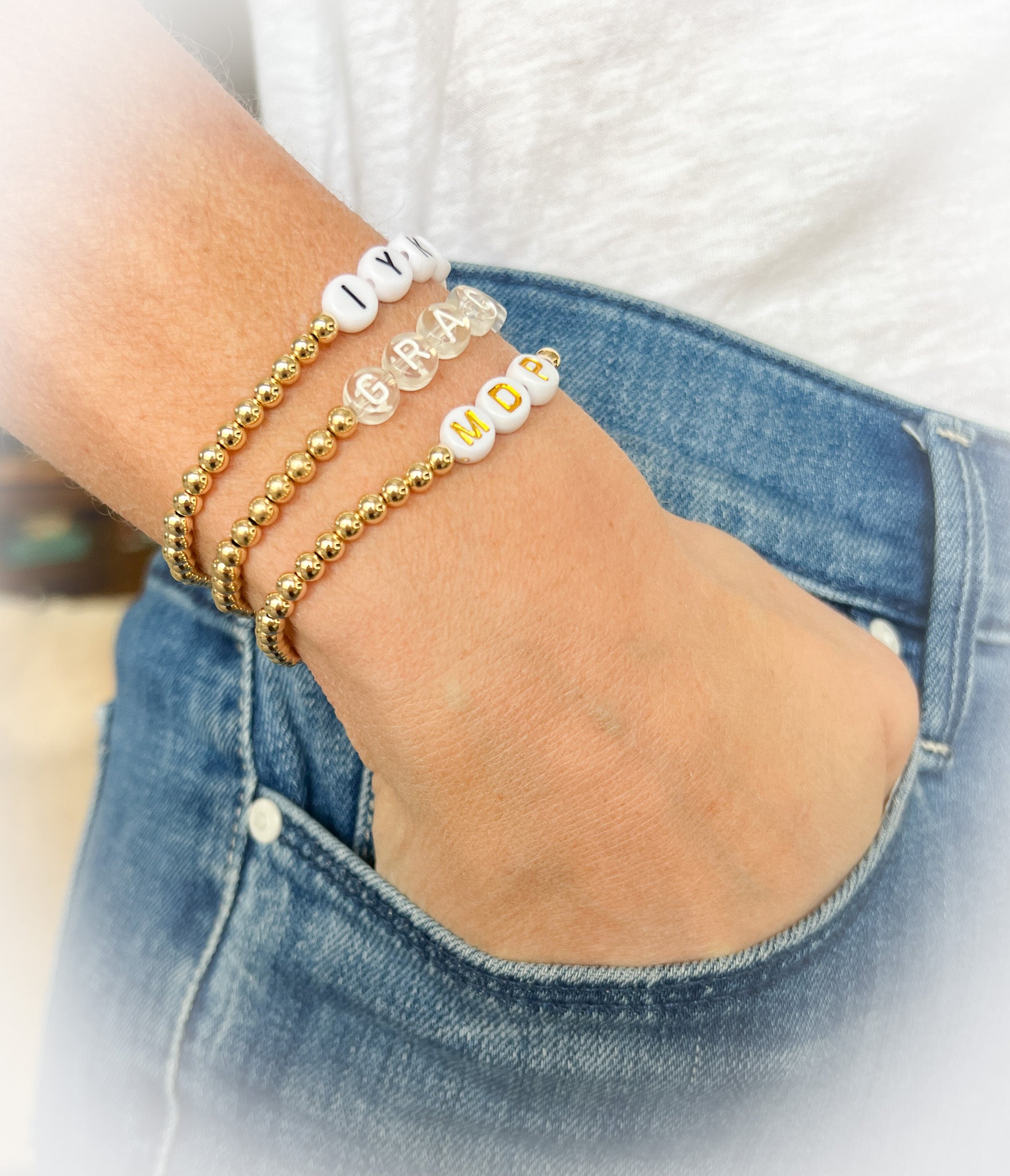 14K Gold-Filled Personalized Bracelets | Custom Stacked Bracelets 7