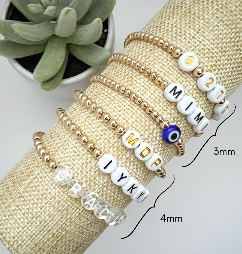 14K Gold-Filled Personalized Bracelets | Custom Stacked Bracelets 7