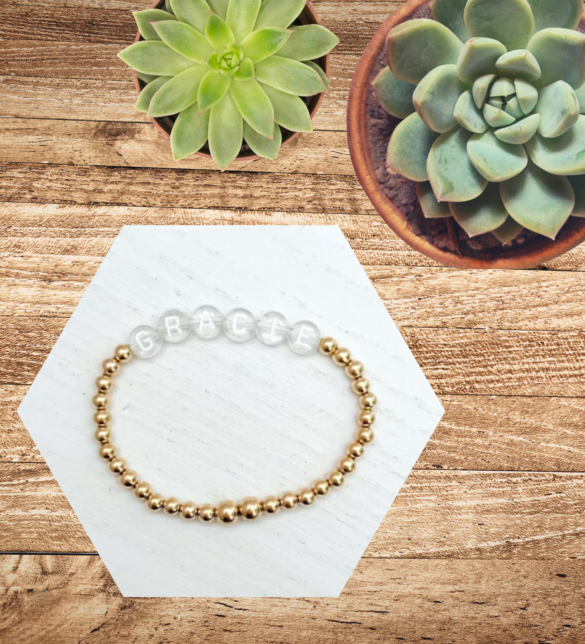 Personalized 14k 2025 gold bracelet